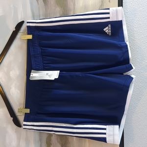 NWT Adidas soccer football shorts 3 stripe blue and white size 2xl